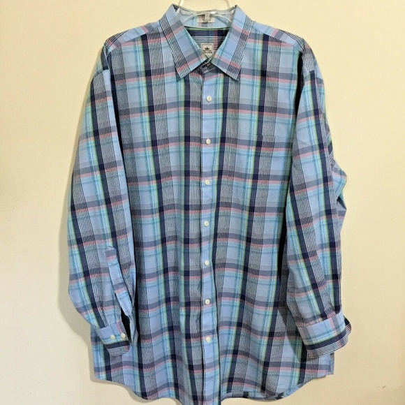 Peter Millar XL Shirt Blue Pink Plaid - Picture 1 of 6
